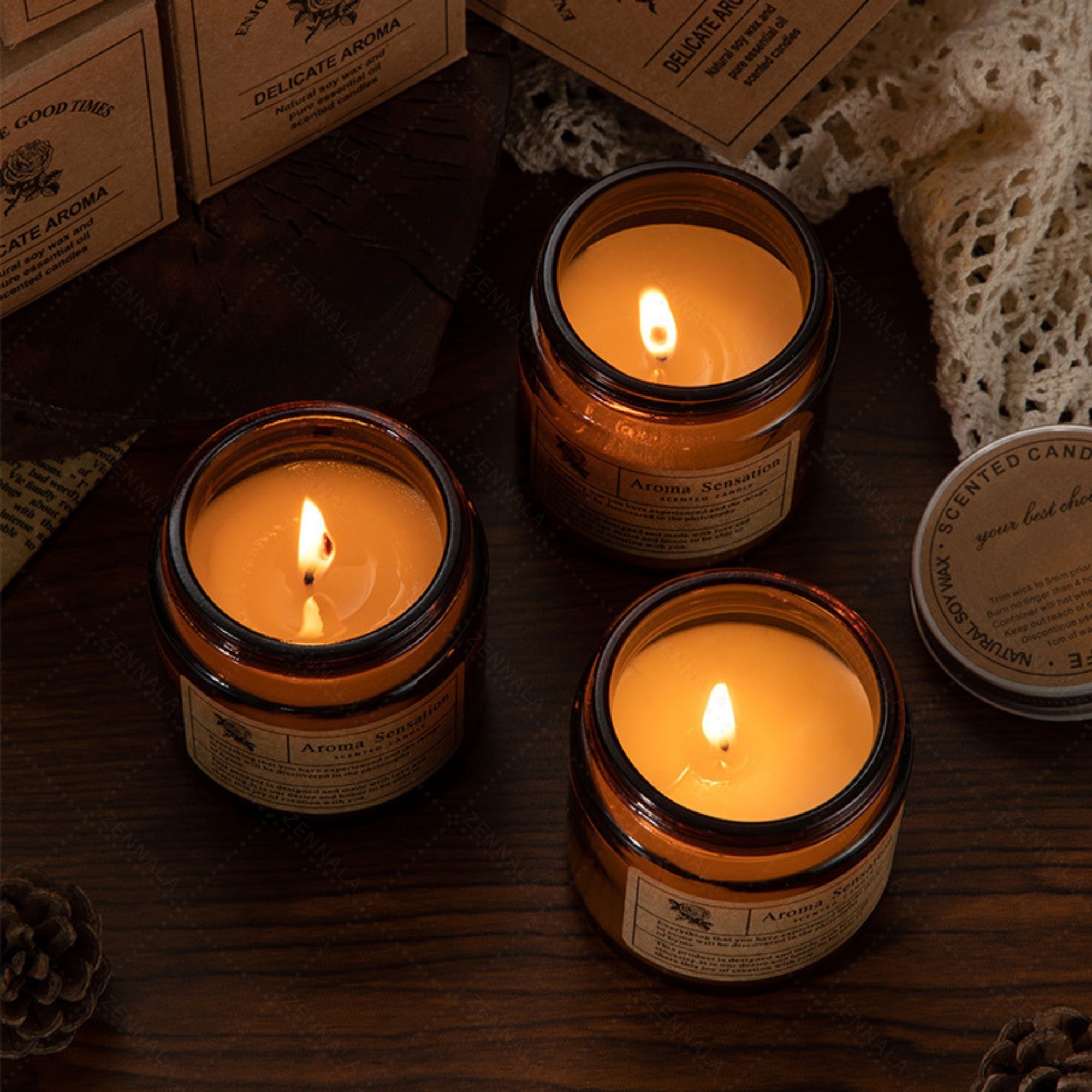 เทียนหอมอโรม่าไขถั่วเหลือง Scented Candle Soy wax น้ำหนักเทียน 80 กรัม