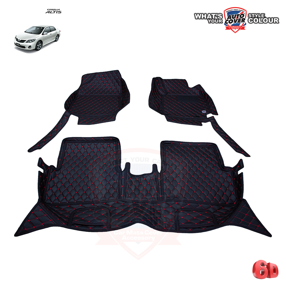 พรมปูพื้นรถยนต์ 6D รถ TOYOTA ALTIS ปี 2008-2013 พรมรถยนต์ชุดภายในห้องโดยสาร จำนวน 3 ชิ้น