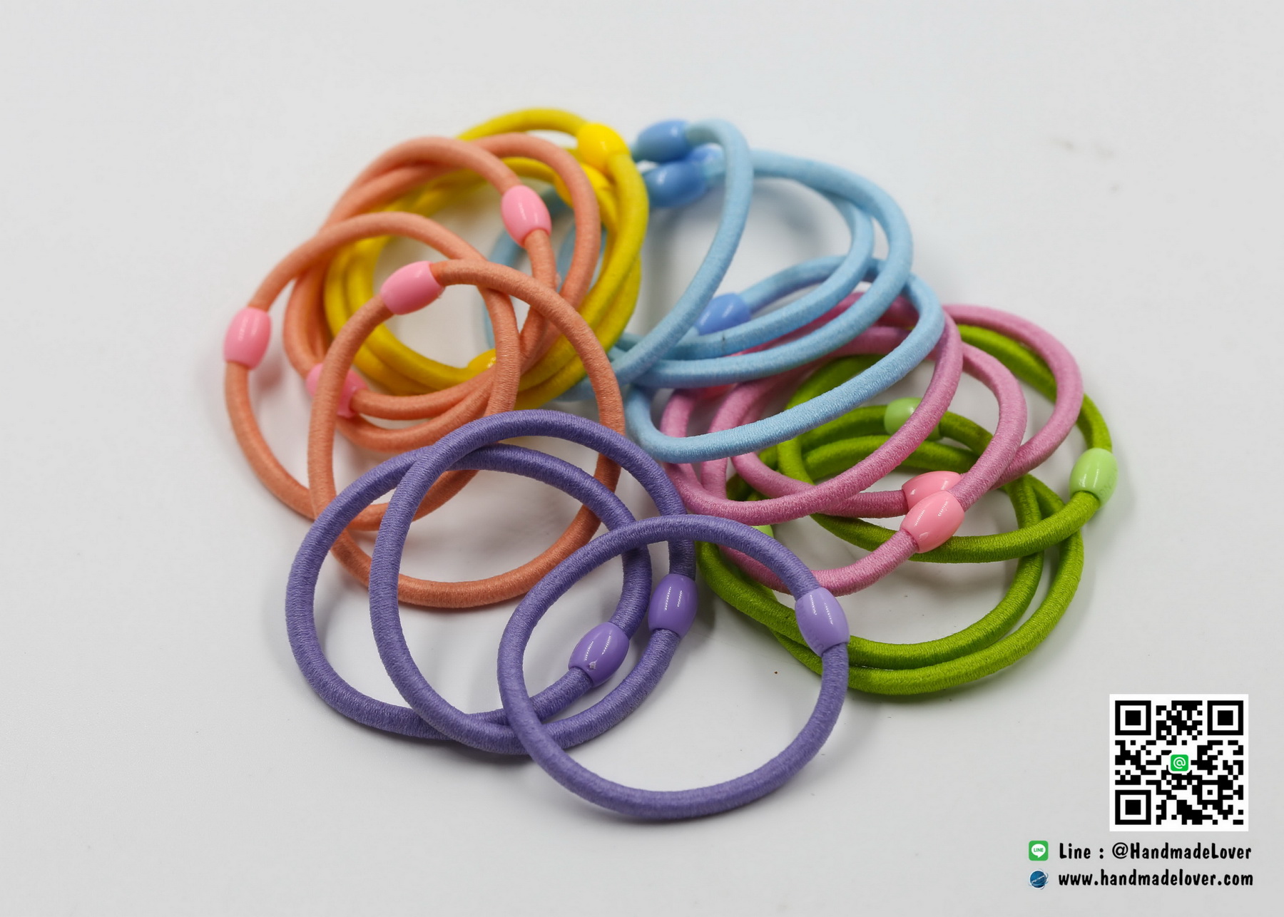ยางรัดผม คละสี แบบเส้นเล็ก (บรรจุ 20 ชิ้น)
