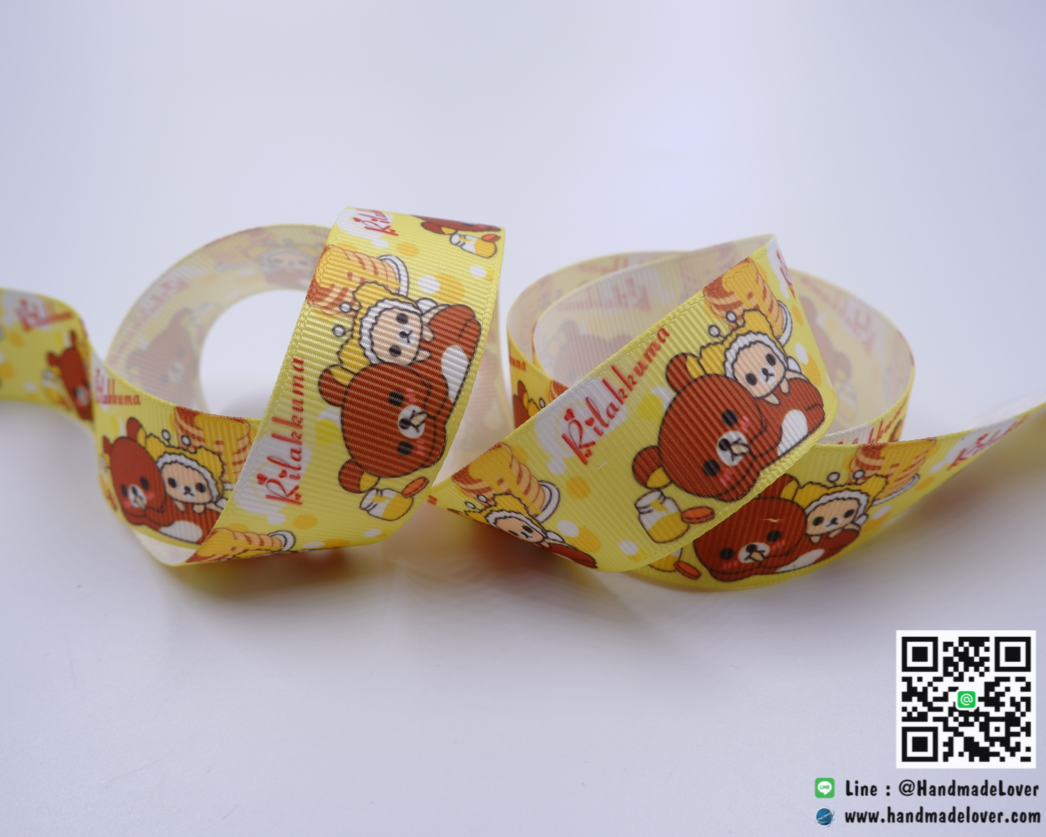 ริบบิ้นผ้า พิมพ์ลายหมีคุมะ