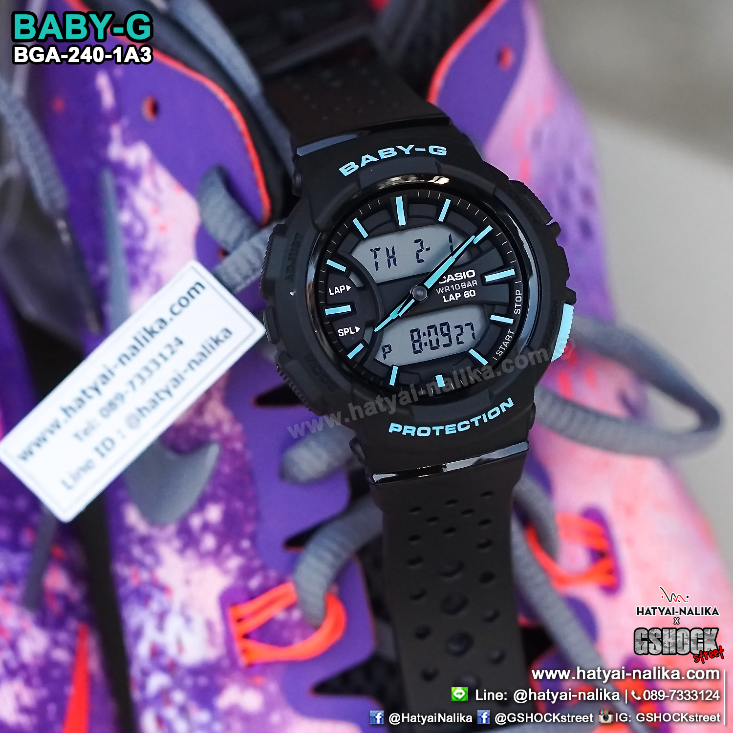 นาฬิกา Casio Baby-G for Running BGA-240 Neon Color series รุ่น BGA-240-1A3 ของแท้ รับประกัน1ปี
