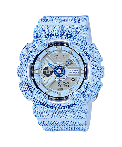 นาฬิกา Casio Baby-G ลายยีนส์ Denim Color series รุ่น BA-110DC-2A3 (สี Baby Blue Jean) ของแท้ รับประกัน1ปี