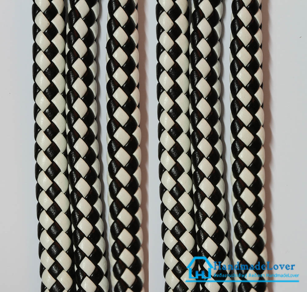 เชือกพีวีซี PVC ถัก สีขาว-ดำ ขนาด 10 mm.