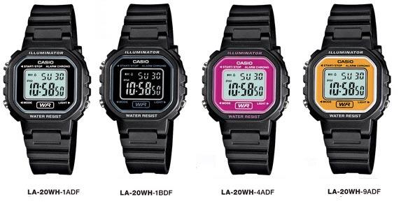 นาฬิกา Casio LADY'S STANDARD DIGITAL LA-20 series รุ่น LA-20WH-4A ของแท้ รับประกัน1ปี