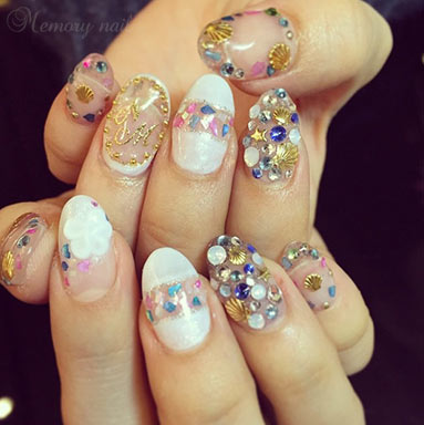 ลายเล็บเปลือกหอย,shell nails,เปลือกหอย