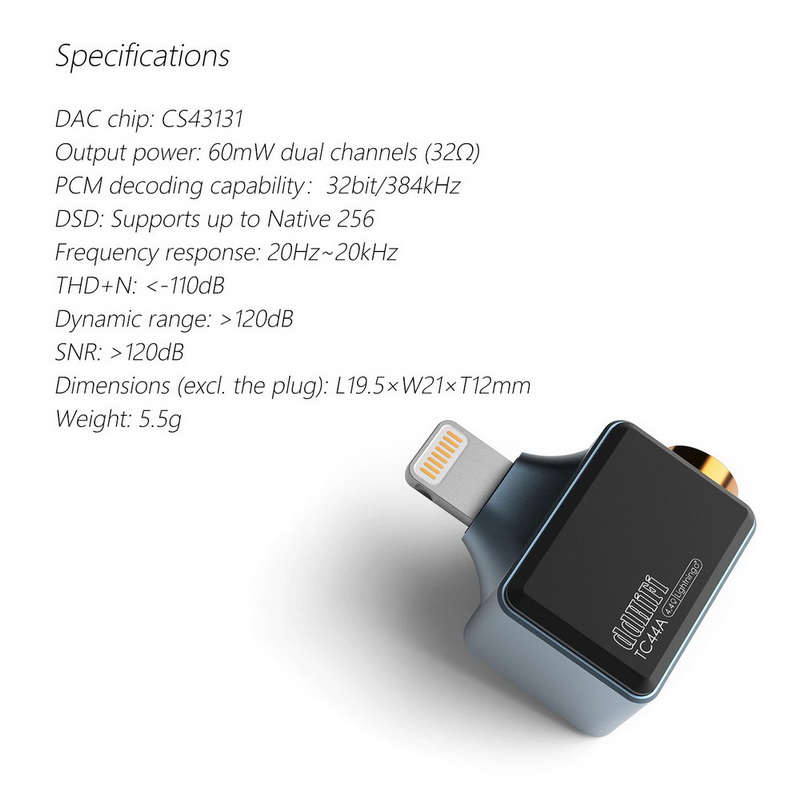 ขาย DD TC44A แจ็คแปลง TypeC / Lightning ให้รองรับหูฟัง 4.4mm Balanced