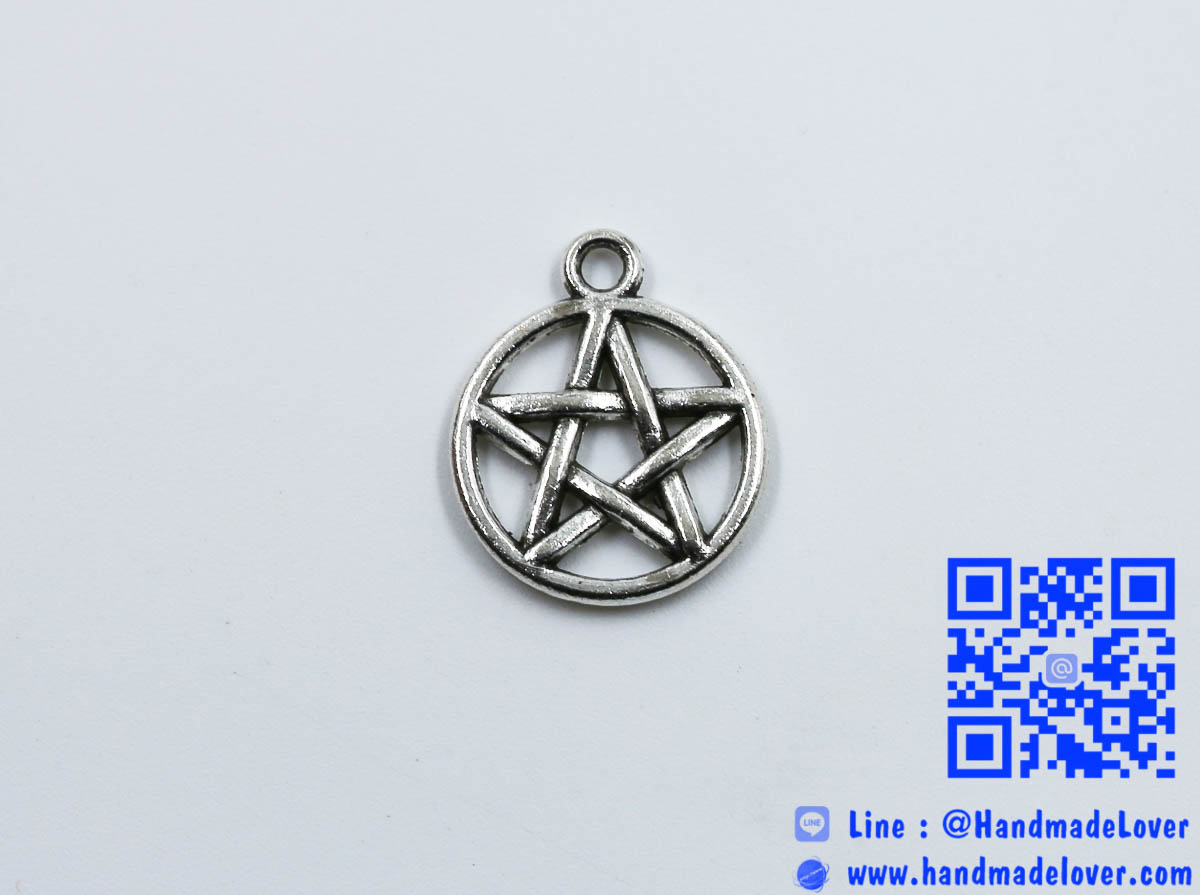จี้วินเทจ โลหะ สีเงิน รูปดาวเวทมนต์ (เล็ก)