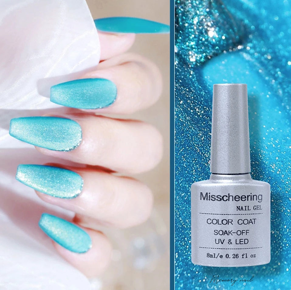 ( ทะเล ) Misscheering สีเจลทาเล็บ ลูกแก้ว สีฟ้า สีเจล แม่เหล็ก สีทาเล็บเจล ตาแมว โทนฟ้า สวย 🐳 โอทะเลแสนงาม