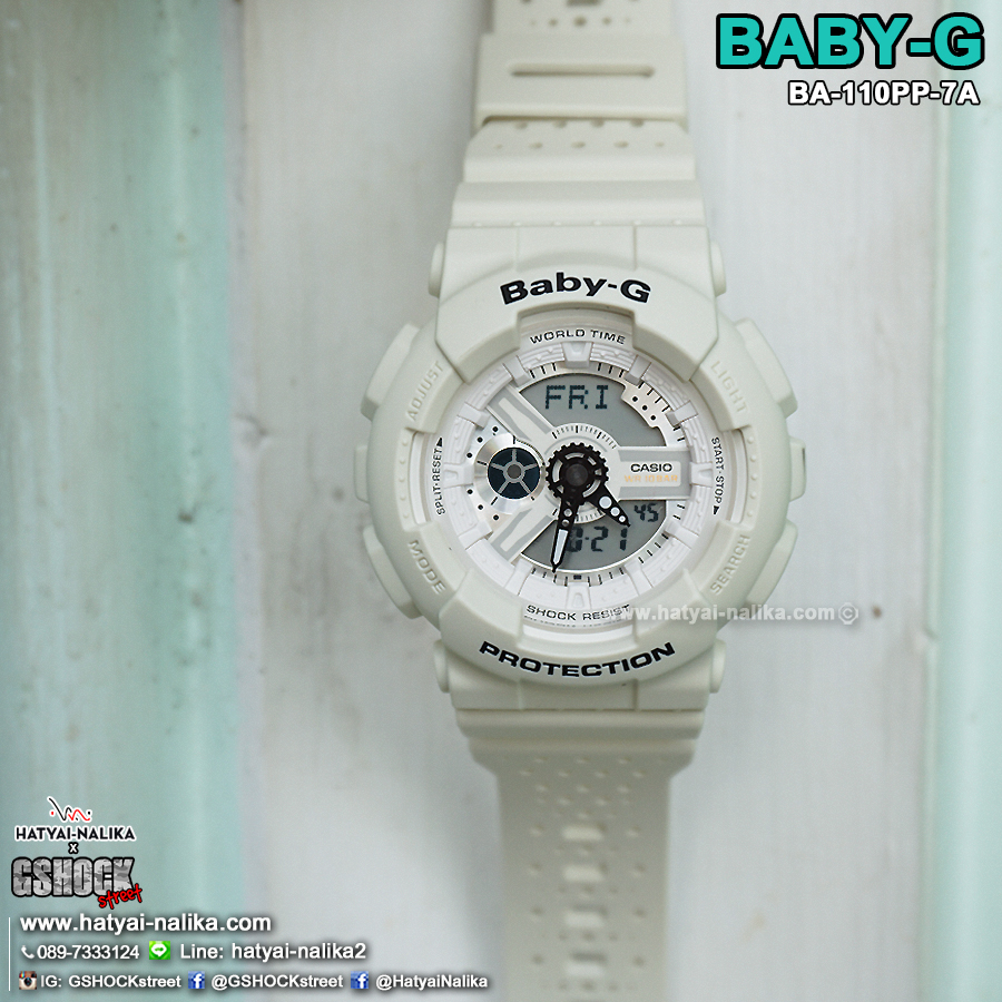 นาฬิกา Casio Baby-G Punching Pattern series รุ่น BA-110PP-7A (สายลายฉลุ) ของแท้ รับประกัน1ปี