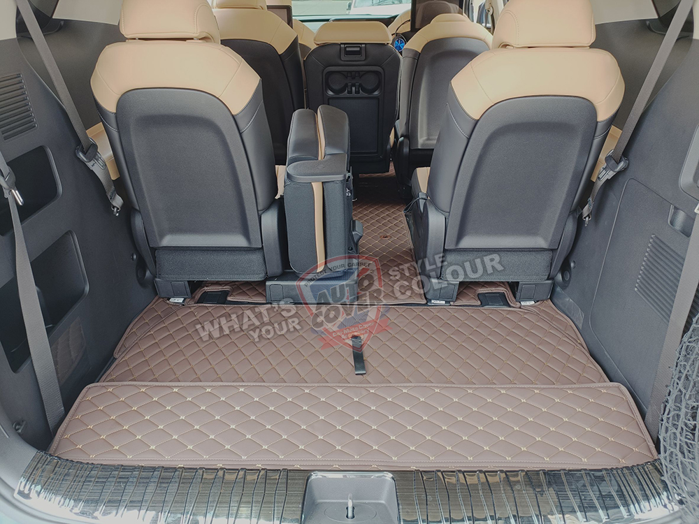 พรมรถยนต์ 6D รถ KIA NEW GRAND CARNIVAL ปี 2022-2026 ชุดเต็มคันรวมท้าย จำนวน 8 ชิ้น