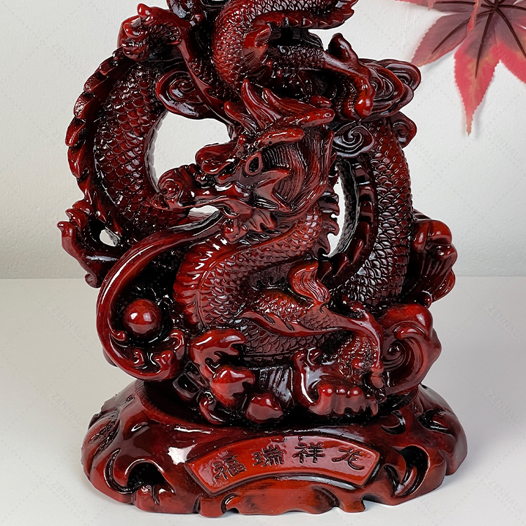 รูปปั้นมังกรเรียกทรัพย์ เรซิ่น สูง 12 นิ้ว มังกรมงคล