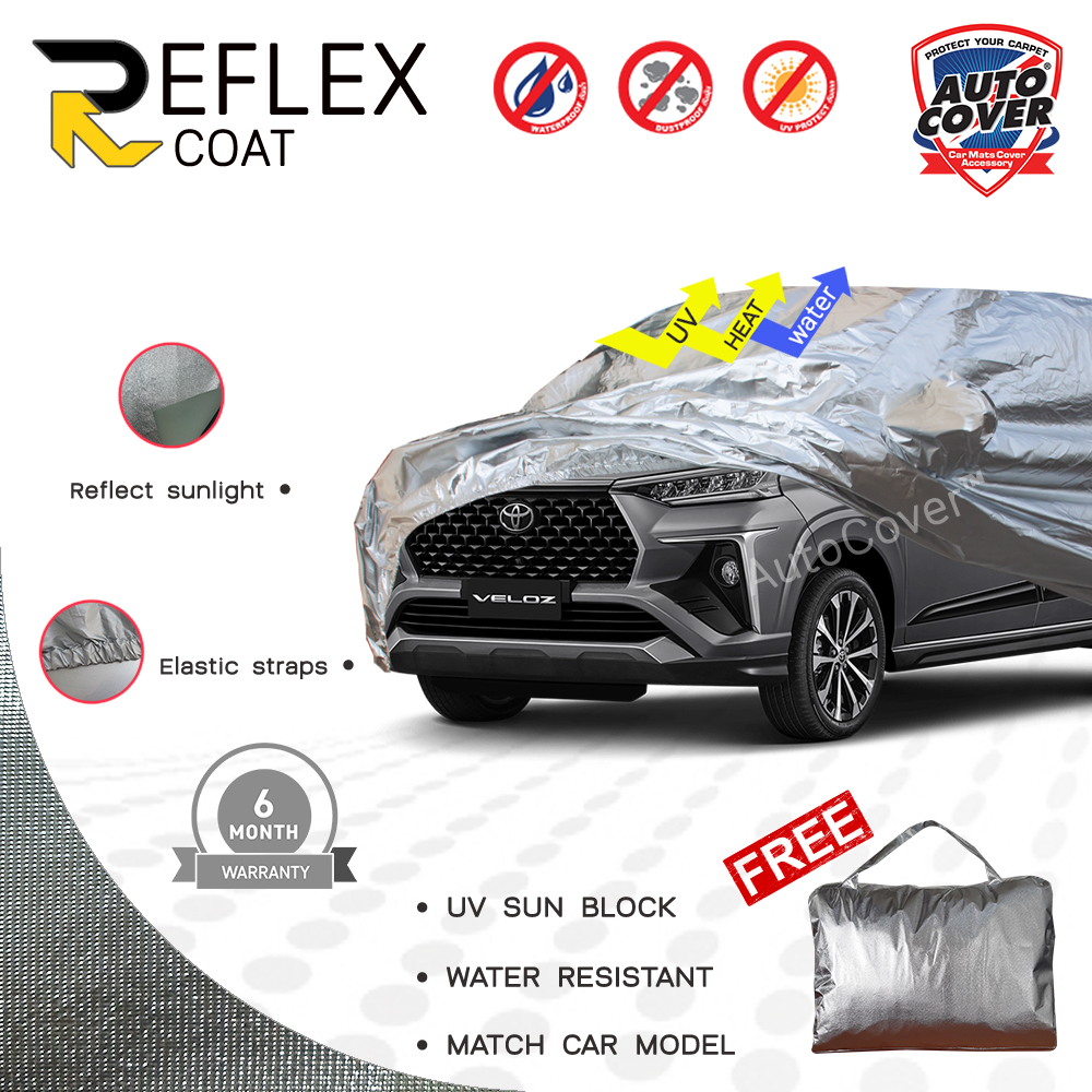 ผ้าคลุมรถเข้ารูป 100% รถ TOYOTA VELOZ ปี 2022-2027 ผ้าคลุมรถกันแดด กันไอร้อน กันน้ำ รุ่น REFLEX COAT
