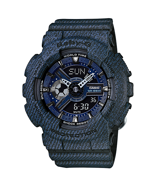 นาฬิกา Casio Baby-G ลายยีนส์ Denim Color series รุ่น BA-110DC-2A1 (สี Dark Blue Jean)ของแท้ รับประกัน1ปี