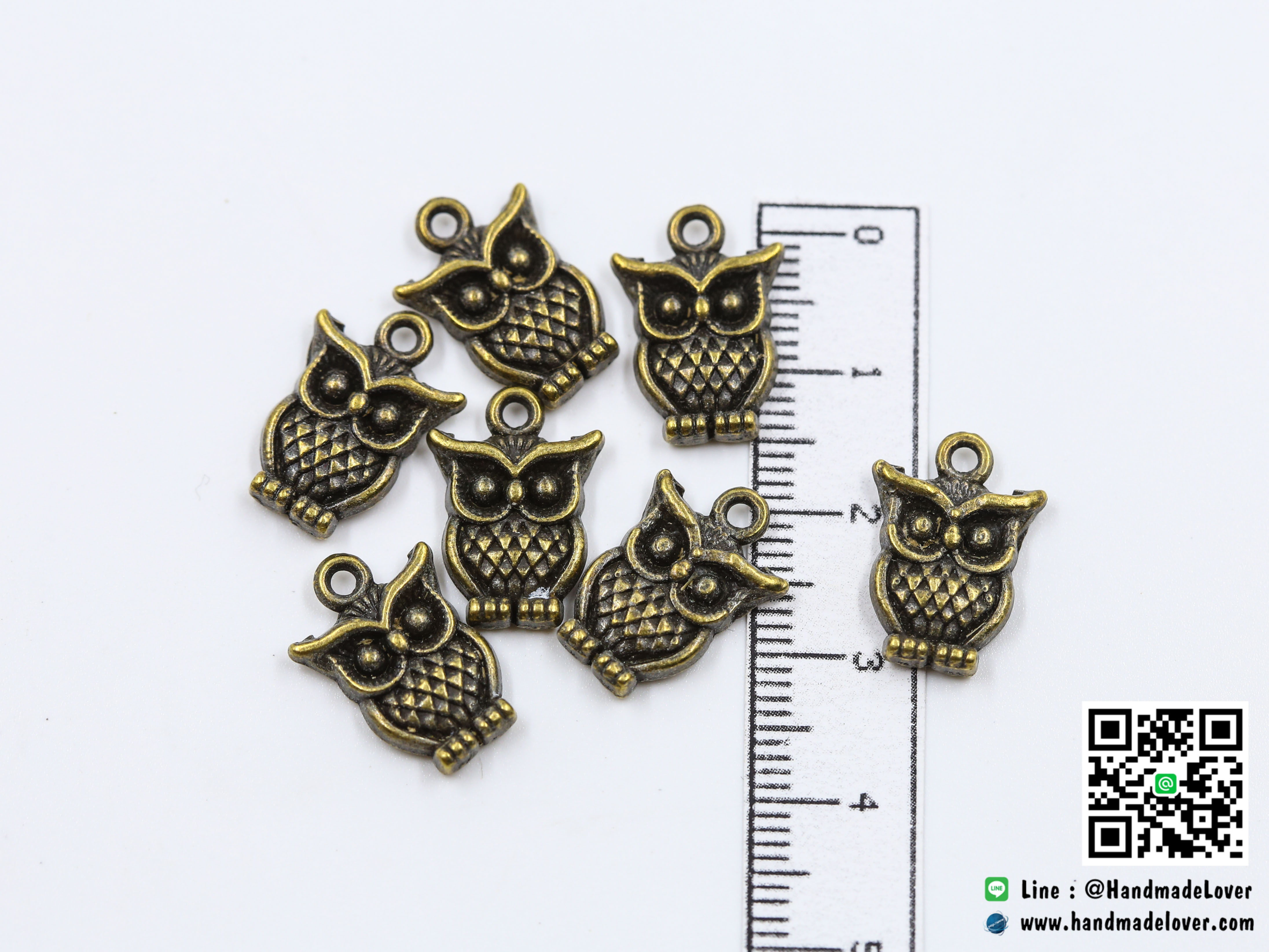 จี้,ตัวห้อยซิป สีทองรมดำ รูปนกฮูก