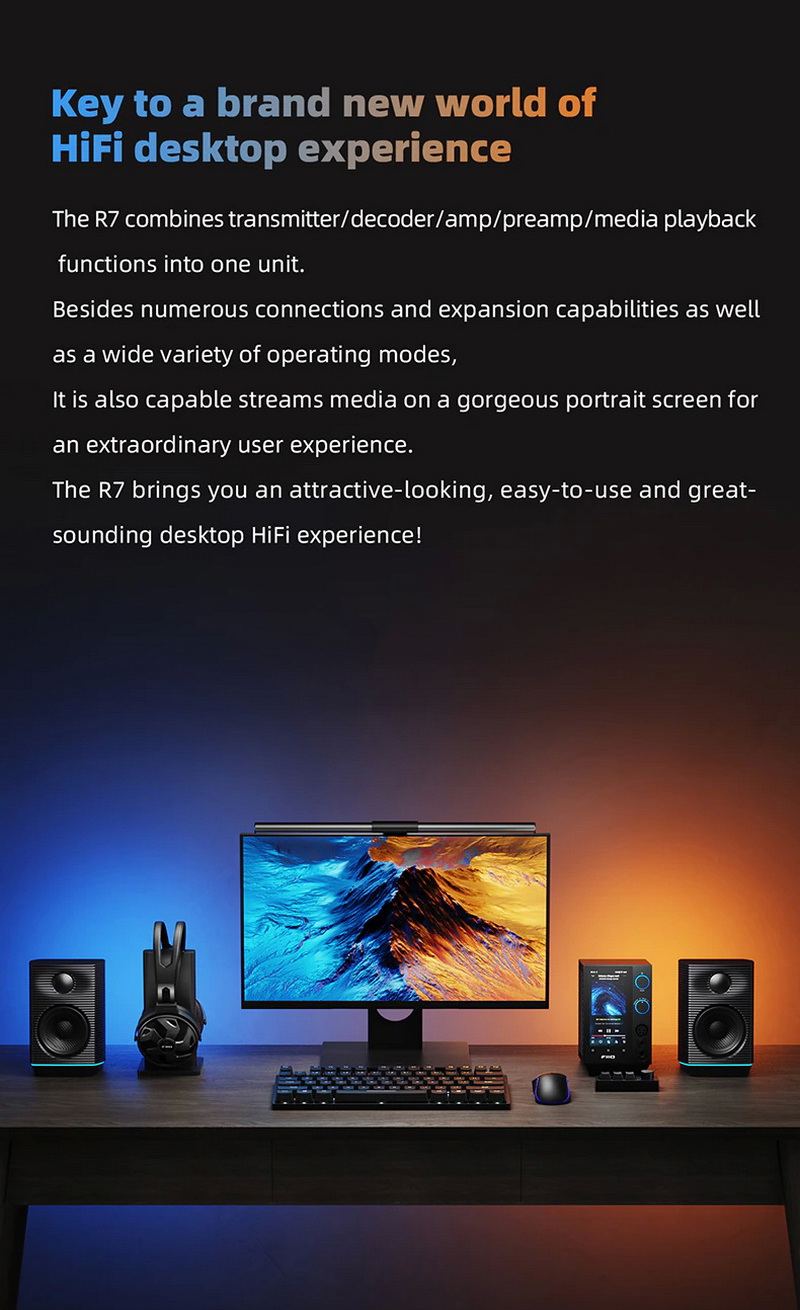FiiO R7 เครื่องเล่นเพลงสตีมมิ่งตั้งโต๊ะ DAP+DAC+AMP ครบจบในตัว รองรับ MQA, Roon Ready