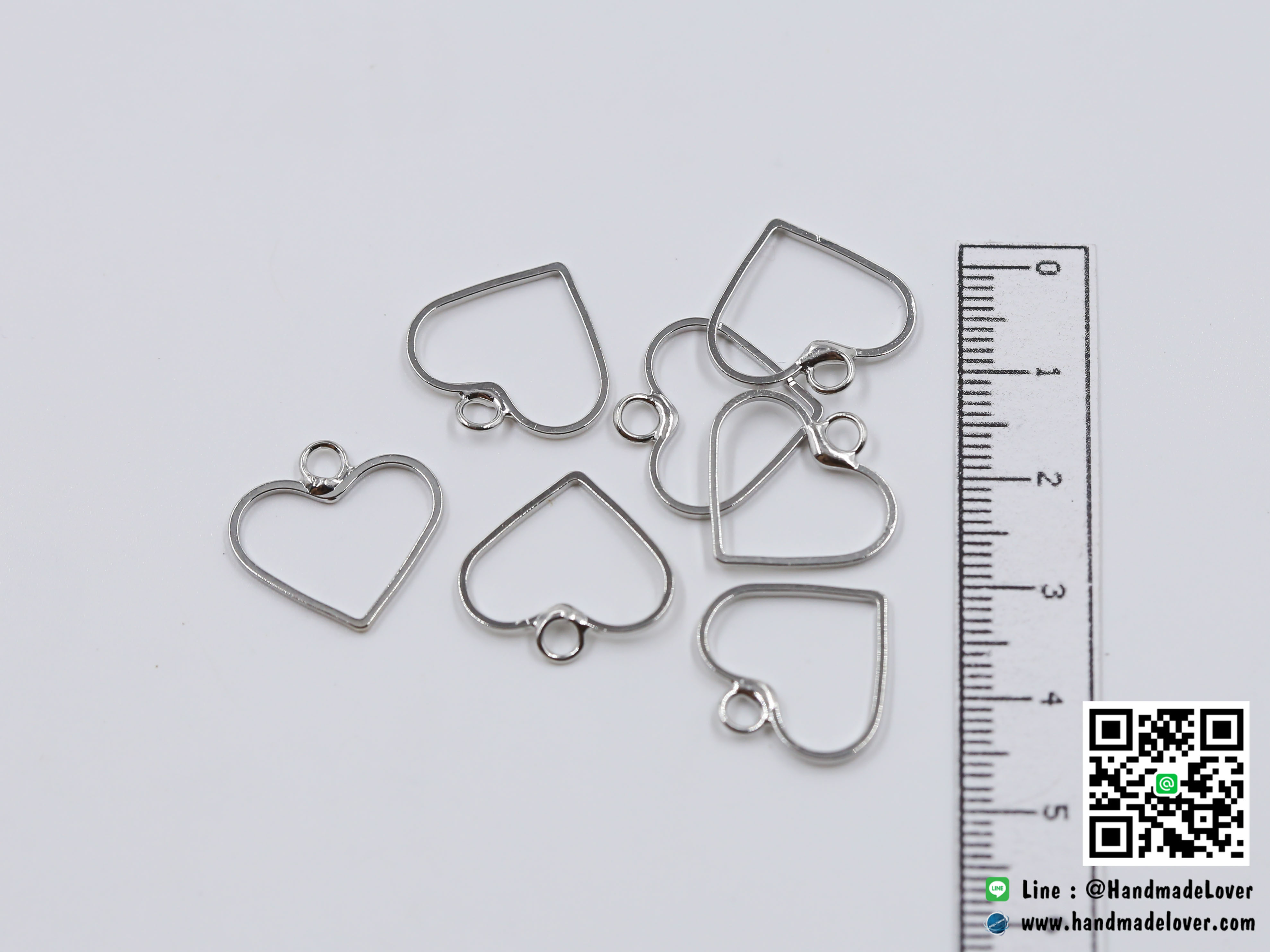 จี้โลหะ สไตล์มินิมอล ( minimal style ) รูปหัวใจ (เล็ก) สีนิเกิล ขนาด 18 mm.