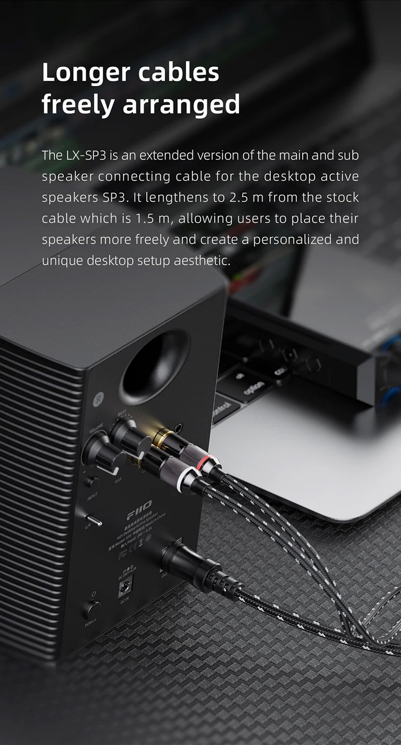 FiiO LX-SP3 สายลำโพงแอคทีฟ Dual 8pinS-video speaker สำหรับ SP3 ยาว 2.5 เมตร