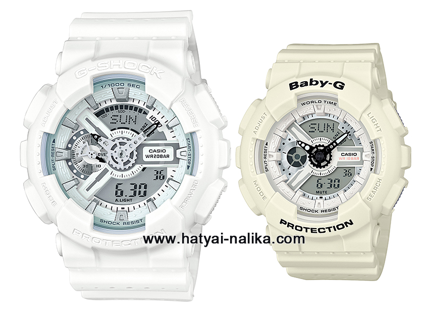 นาฬิกา คาสิโอ Casio G-Shock x Baby-G เซ็ตคู่รัก Punching Pattern series รุ่น GA-110LP-7A x BA-110PP-7A Pair set ของแท้ รับประกัน 1 ปี