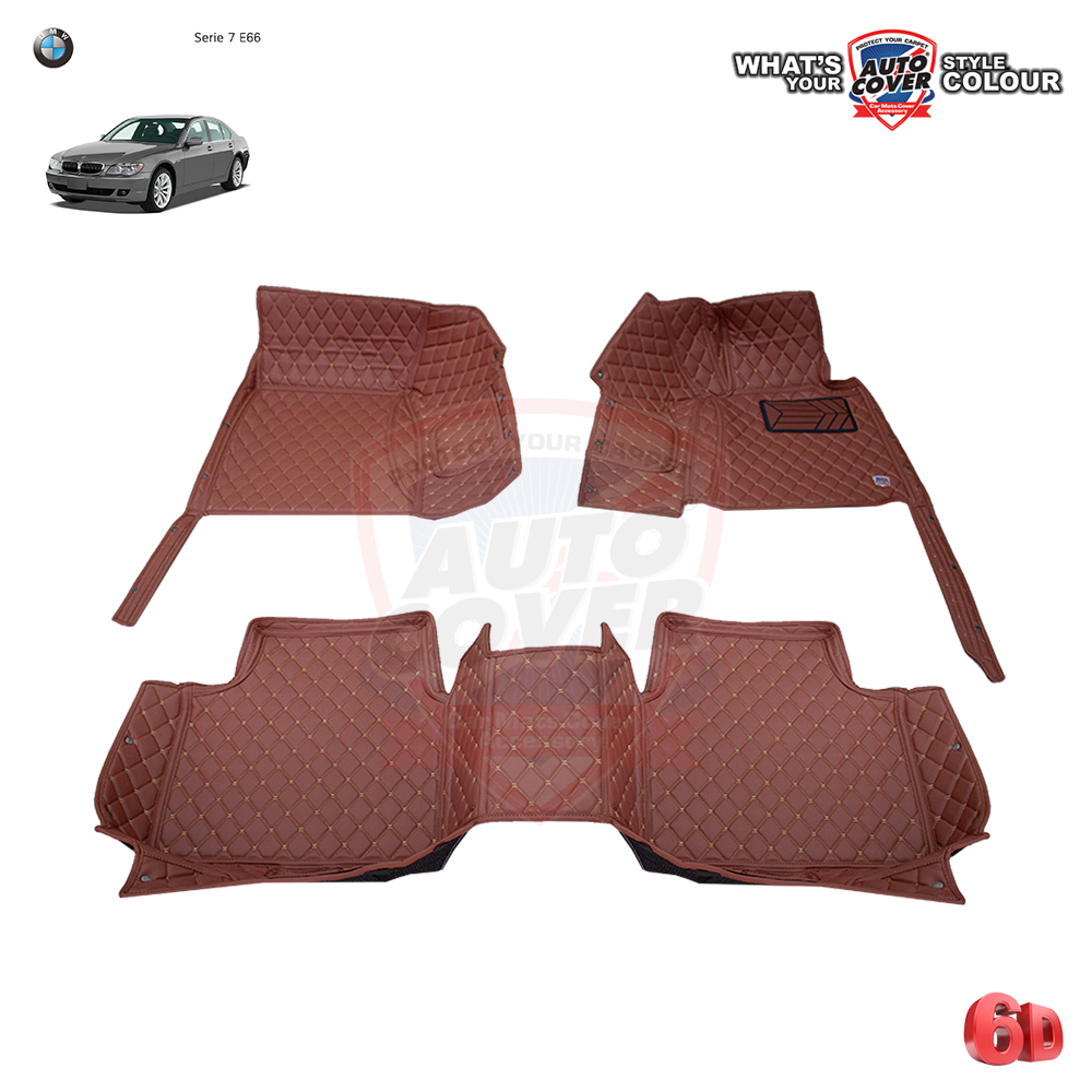 พรมรถยนต์ 6D รถ BMW Serie 7 รหัสตัวถัง E66 ปี 2002-2009 ชุดภายในห้องโดยสาร จำนวน 3 ชิ้น