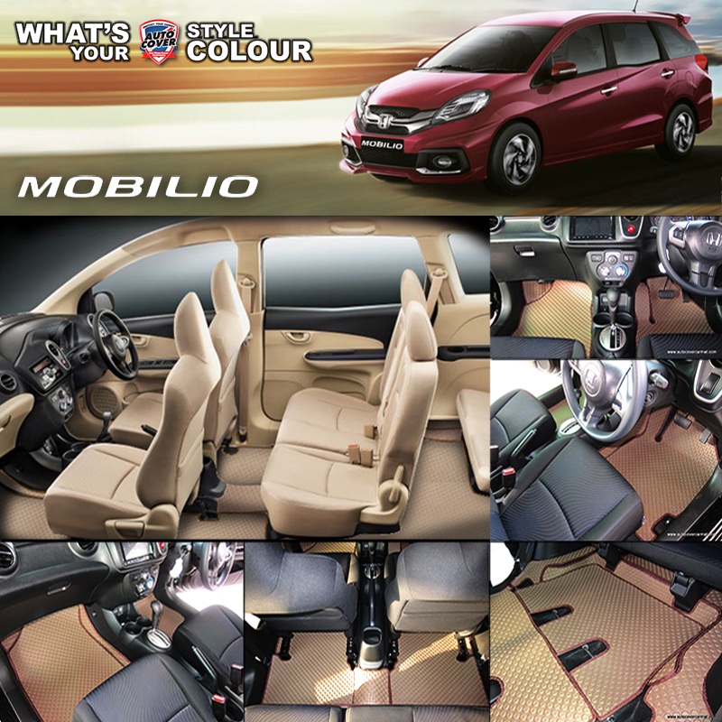 พรมปูพื้นรถยนต์ พรมกระดุม รถ HONDA MOBILIO ชุดเต็มคันรวมแผ่นท้าย จำนวน 15 ชิ้น