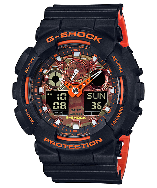 นาฬิกา Casio G-Shock Limited Bright Orange Color series รุ่น GA-100BR-1A ของแท้ รับประกัน1ปี