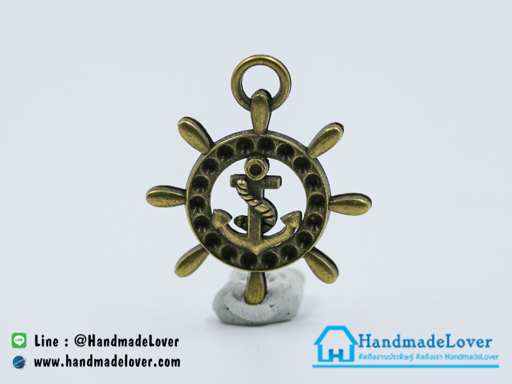 จี้โลหะ,ตัวห้อยซิป สีทองรมดำ รูปพังงาและสมอเรือ