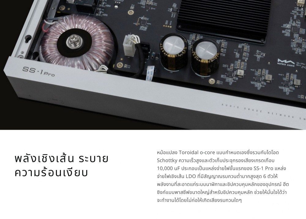 Matrix Audio SS1/SS1 PRO สวิตช์เครือข่ายเกรดเครื่องเสียง สำหรับระบบเสียง Hi-Fi ประกันศูนย์ไทย