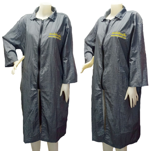 Dogtalog Groomer Apparel เสื้อคลุมผ้าร่ม เสื้อคลุมตัดขน เสื้อคลุมช่าง เสื้อคลุมกันเปื้อน ชุดกันเปื้อน เทา