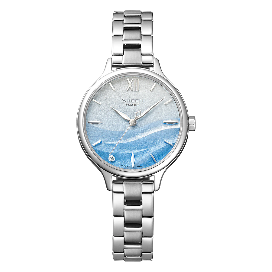 นาฬิกา คาสิโอ Casio SHEEN SAPPHIRE CRYSTAL คริสตัลแซฟไฟร์ SHE-4550 series รุ่น SHE-4550D-2A ของแท้ รับประกัน1ปี