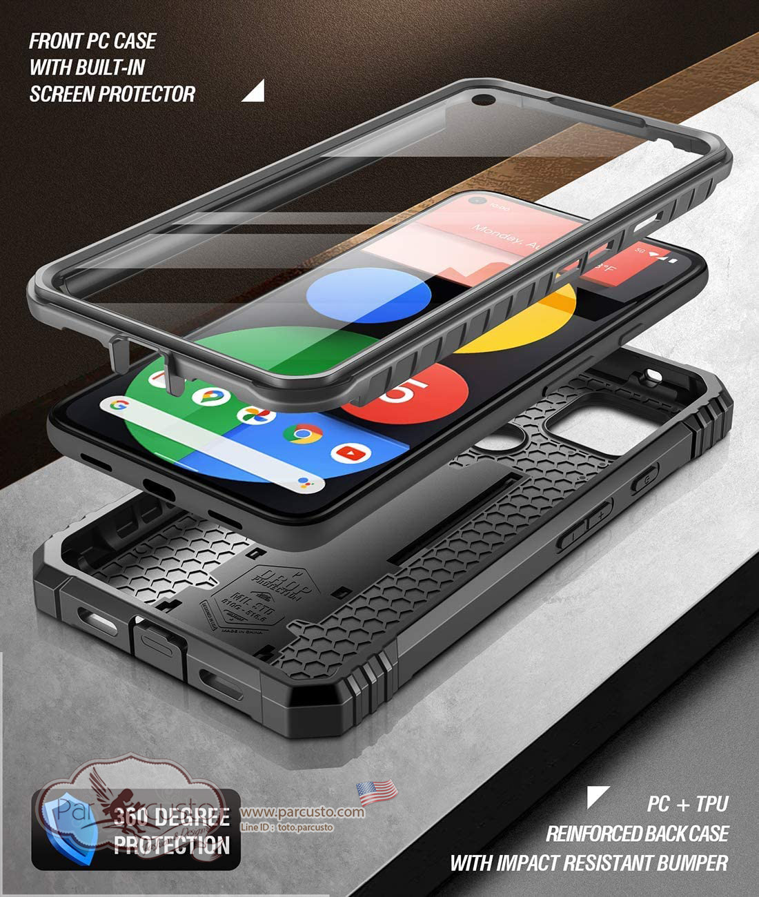 เคสกันกระแทก Google Pixel 5 [Revolution Series] จาก Poetic [Pre-order USA]