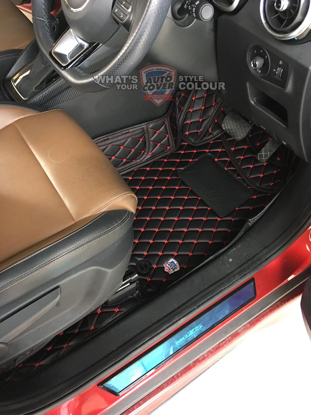 พรมรถยนต์ 6D Leather Car Mat รถ MG ZS ชุดเต็มคัน รวมแผ่นท้ายและหลังพนักพิง จำนวน 6 ชิ้น