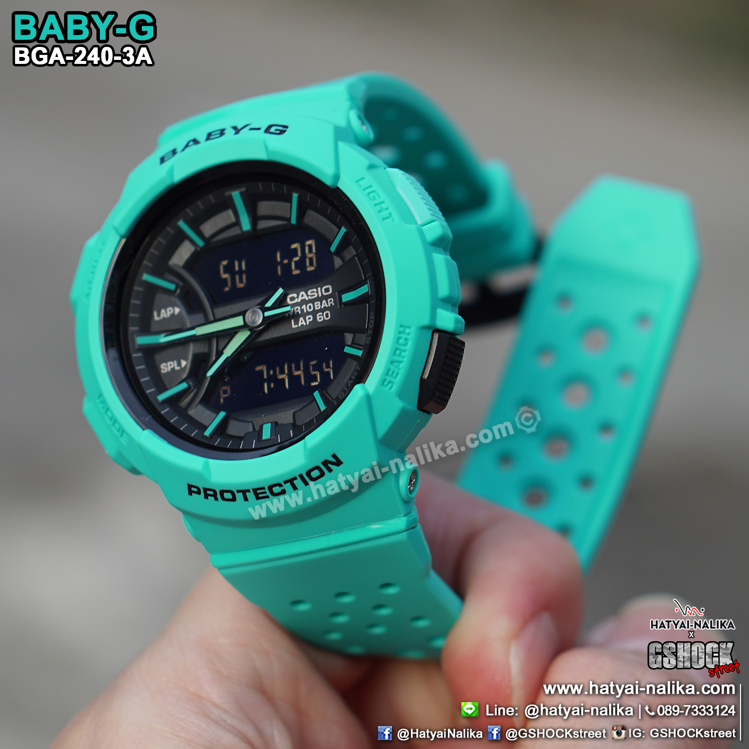 นาฬิกา Casio Baby-G for Running BGA-240 Neon Color series รุ่น BGA-240-3A ของแท้ รับประกัน1ปี