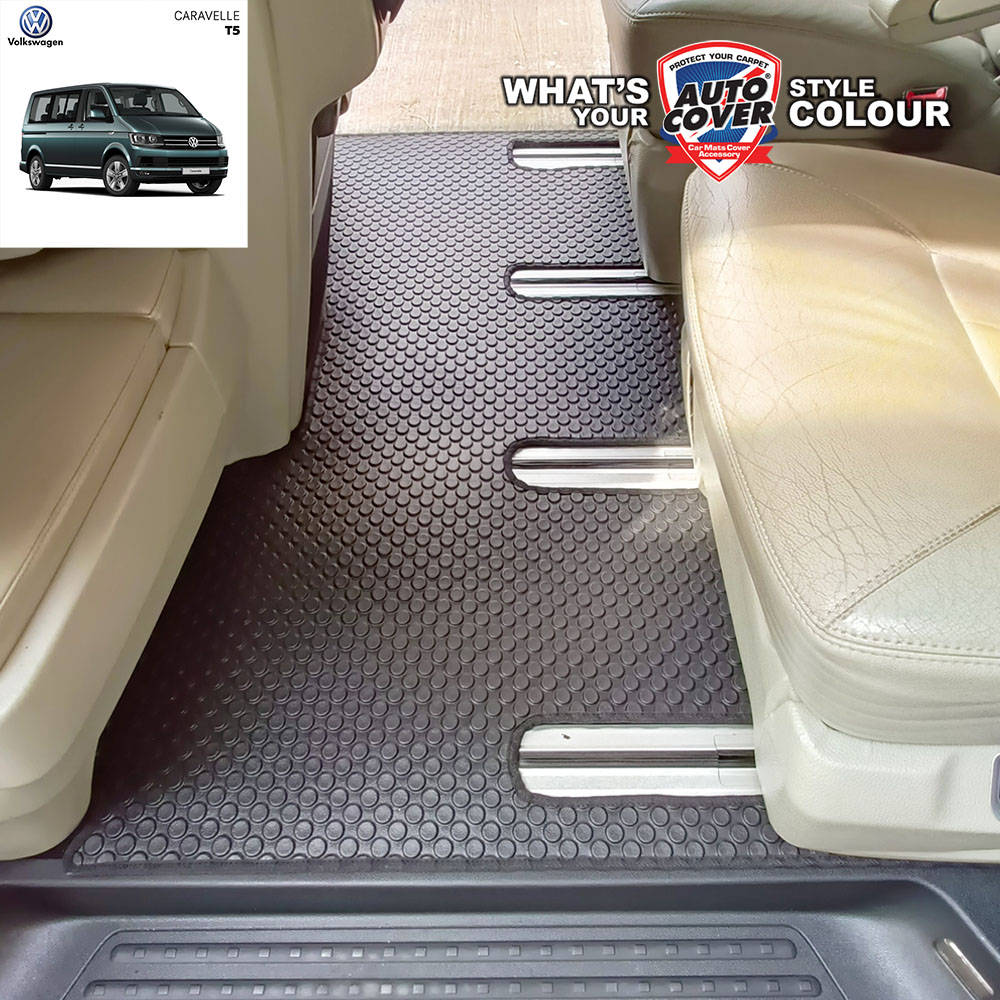 พรมปูพื้นรถยนต์ พรมกระดุม รถ VW CARAVELLE T5 ปี 2004-2016 พรมรถยนต์ชุดเต็มทั้งคัน จำนวน 7 ชิ้น
