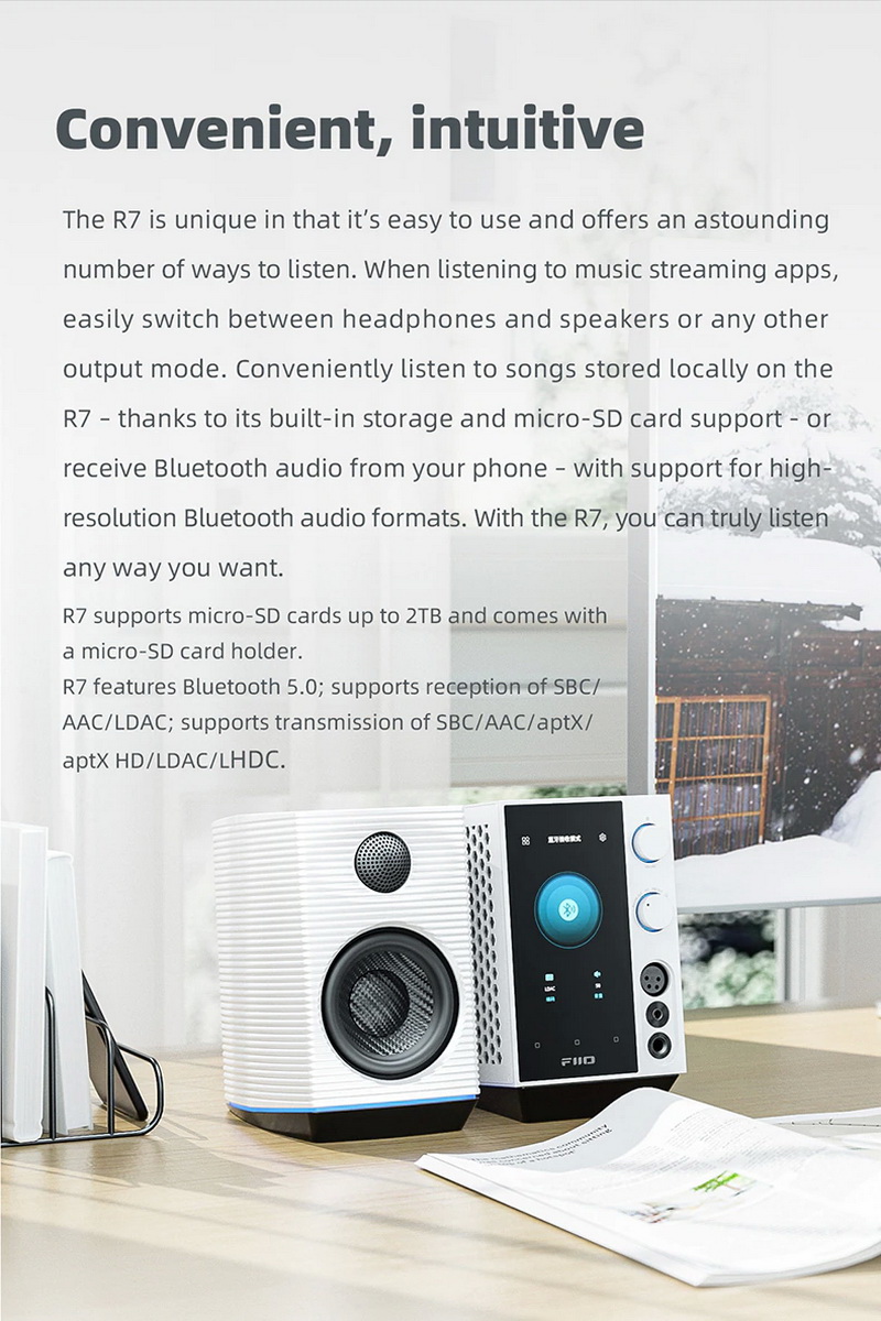FiiO R7 เครื่องเล่นเพลงสตีมมิ่งตั้งโต๊ะ DAP+DAC+AMP ครบจบในตัว รองรับ MQA, Roon Ready