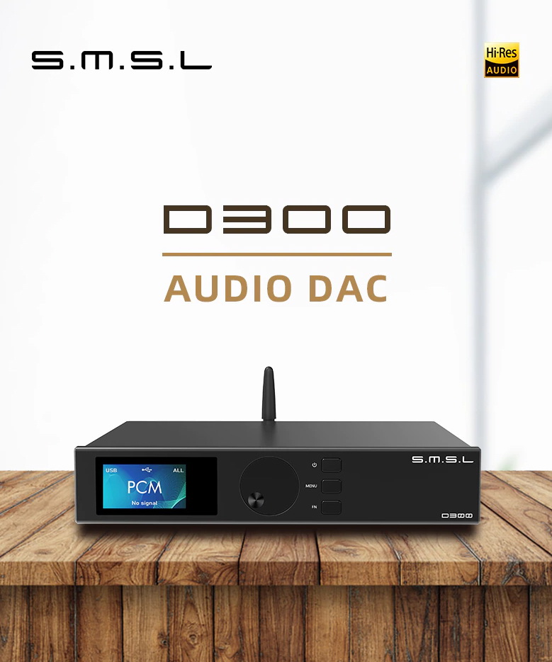 SMSL D300 DAC ตั้งโต๊ะชิป ROHM BD34301EKV ระดับเรือธง ประกันศูนย์ไทย