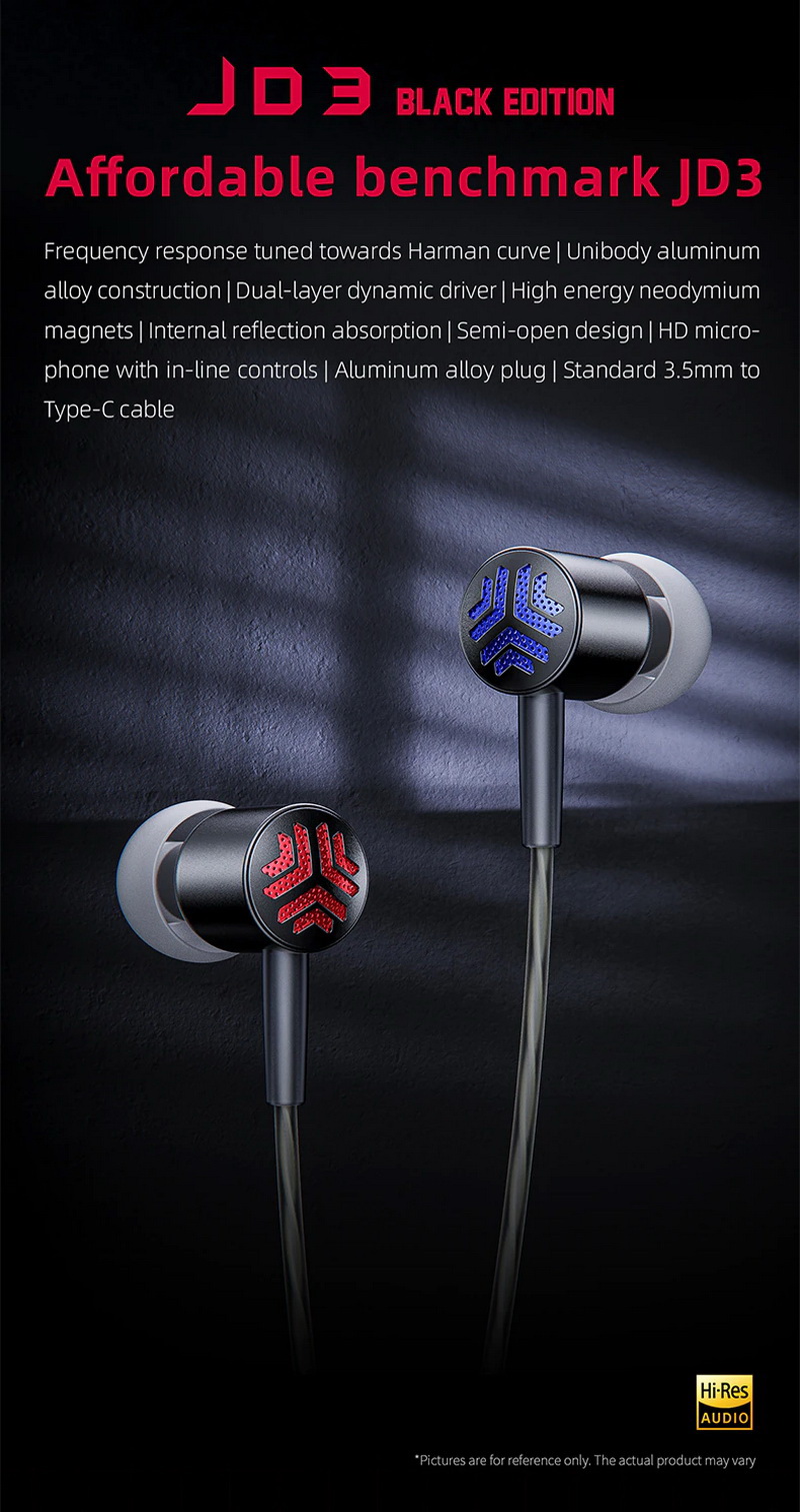 ขาย FiiO JD3 Black Edition หูฟัง 1 ไดรเวอร์ Dynamic พร้อมไมค์ บอดี้อลูมิเนียม ประกันศูนย์ไทย