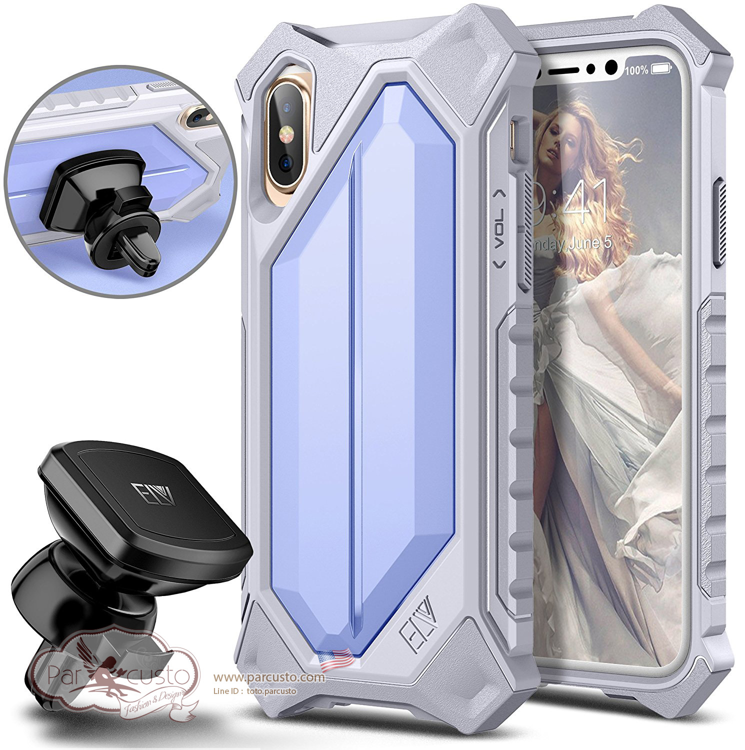 เคสกันกระแทก Apple iPhone X [Rugged Armor Hybrid] จาก ELV [Pre-order USA]