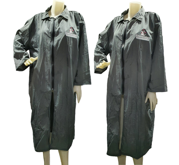 Dogtalog Groomer Apparel เสื้อคลุมผ้าร่ม เสื้อคลุมตัดขน เสื้อคลุมช่าง เสื้อคลุมกันเปื้อน ชุดกันเปื้อน เทา