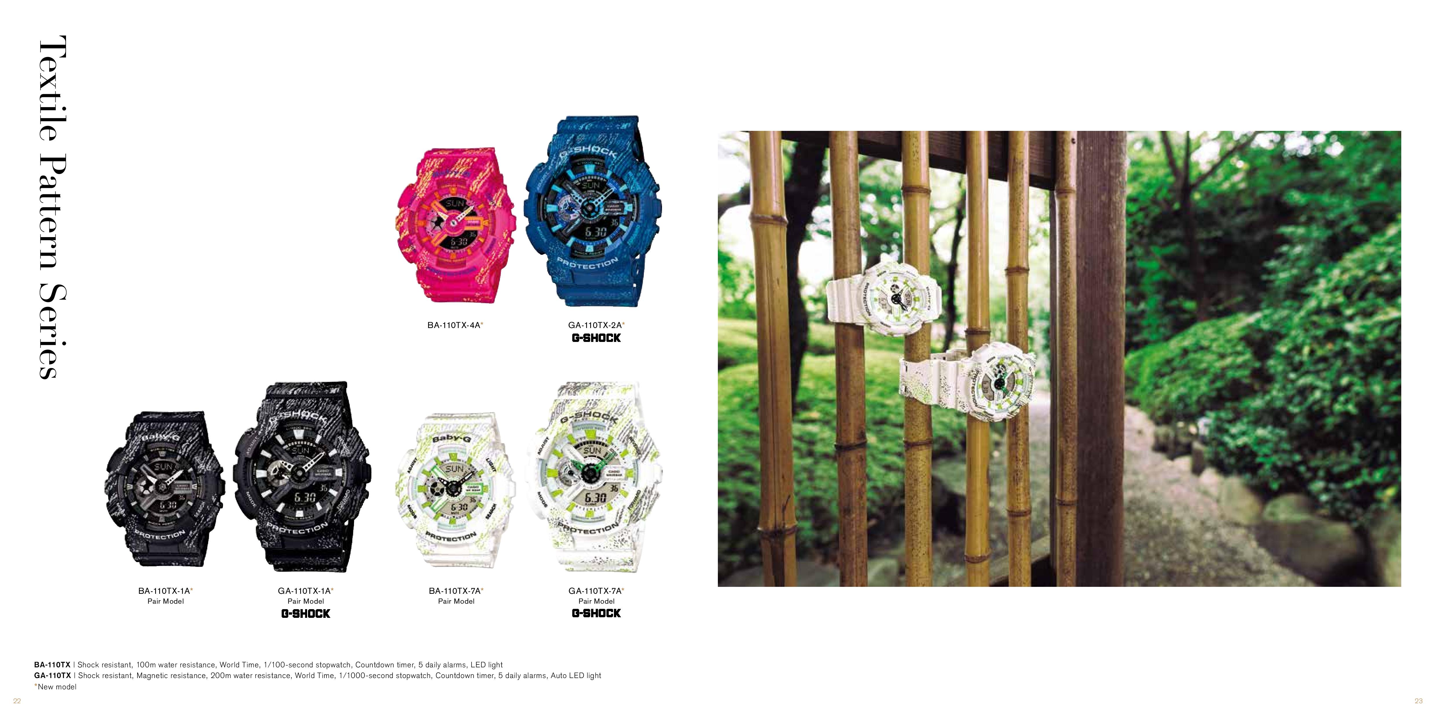 นาฬิกา คาสิโอ Casio G-Shock x Baby-G เซ็ตคู่รัก Textile pattern series รุ่น GA-110TX-2A x BA-110TX-4A Pair set ของแท้ รับประกัน 1 ปี