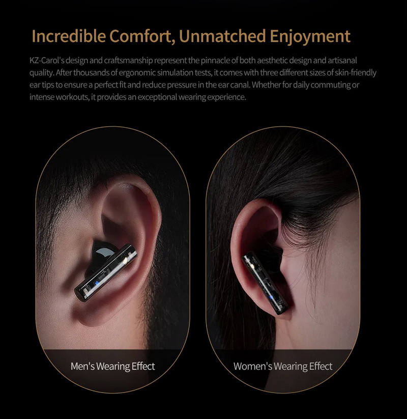 KZ Carol หูฟัง TWS บลูทูธ 5.3 ไดรเวอร์ Dynamic สวมใส่สบาย เสียงดี ประกันศูนย์ไทย