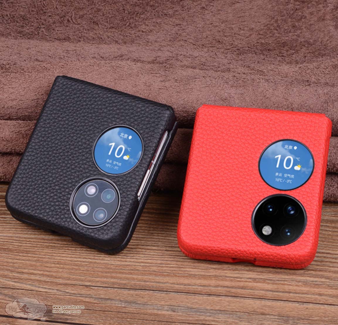 เคสหนังแท้ Huawei P50 Pocket จาก Jinhao [Pre-order]