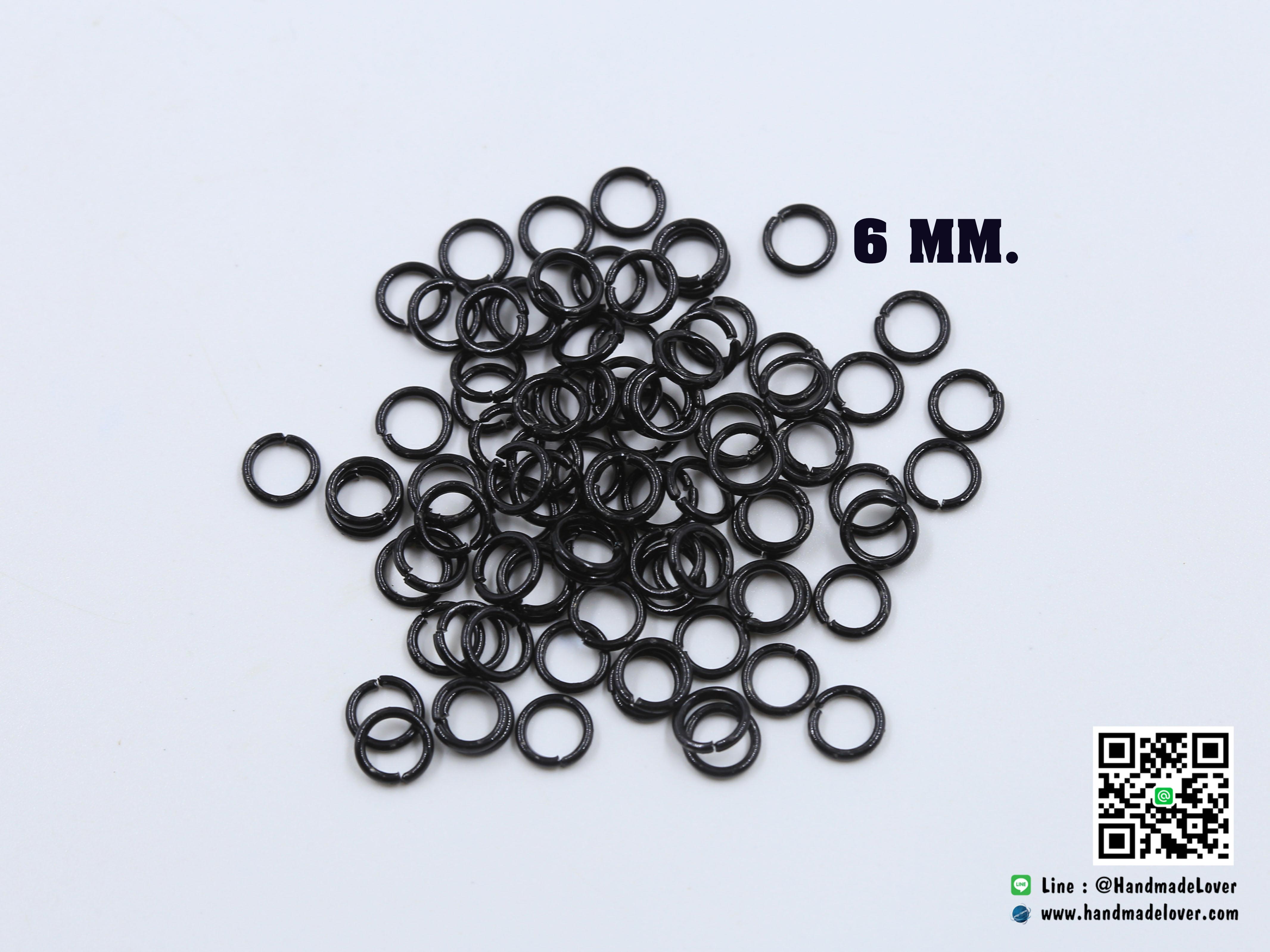 ห่วงกลม โลหะ สีดำ ขนาด 6 mm.
