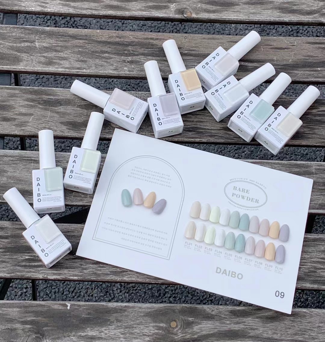 สีเจล DAIBO 10สี รหัส ( A-09 ) เจลสีพาลเทลนุ่มๆ เนื้อเข้มข้น แถมชาร์ตสีสวยมาก สีเจลทาเล็บ ยาทาเล็บเจล