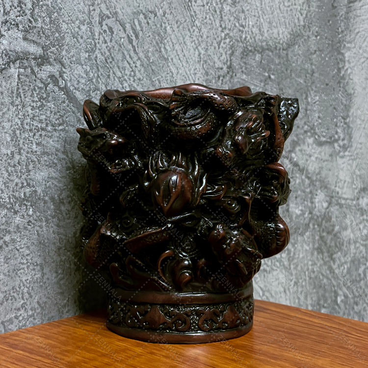 กระถางธูปลายมังกร 8 ตัว + เชิงเทียนลายมังกร