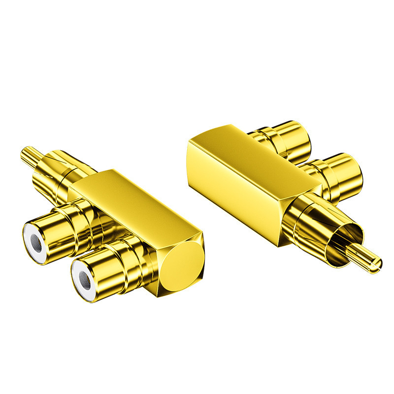 ERTK OnetoTwoRCA Adapter แจ๊คแปลง RCA 2สายเป็น 1สาย สำหรับ TV, VIDEO, เครื่องเสียง ประกันศูนย์ไทย