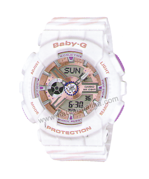 นาฬิกา Casio Baby-G BA-110CH CHANCE series รุ่น BA-110CH-7A (สีงาช้างสายลายริบบิ้น) ของแท้ รับประกัน1ปี