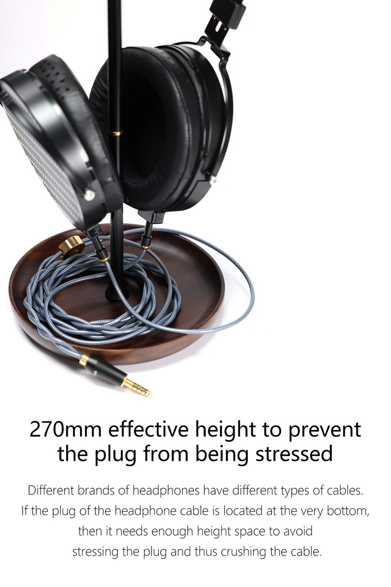 DD HS270W ขาตั้งหูฟังผสมผสานระหว่างไม้และโลหะ ไม่ล้มง่าย คานศีรษะที่ถอดออกได้