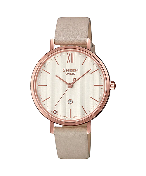 นาฬิกา คาสิโอ Casio SHEEN SAPPHIRE CRYSTAL คริสตัลแซฟไฟร์ SHE-4539 series รุ่น SHE-4539CGL-7A ของแท้ รับประกัน1ปี