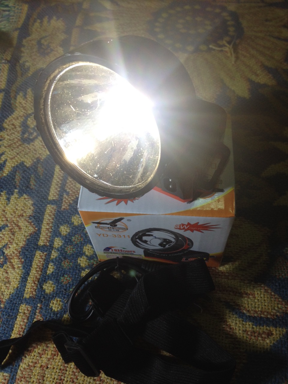 ไฟฉายคาดหน้าผาก YD-3311 (1 LED) 3w (ไฟกรีดยาง)
