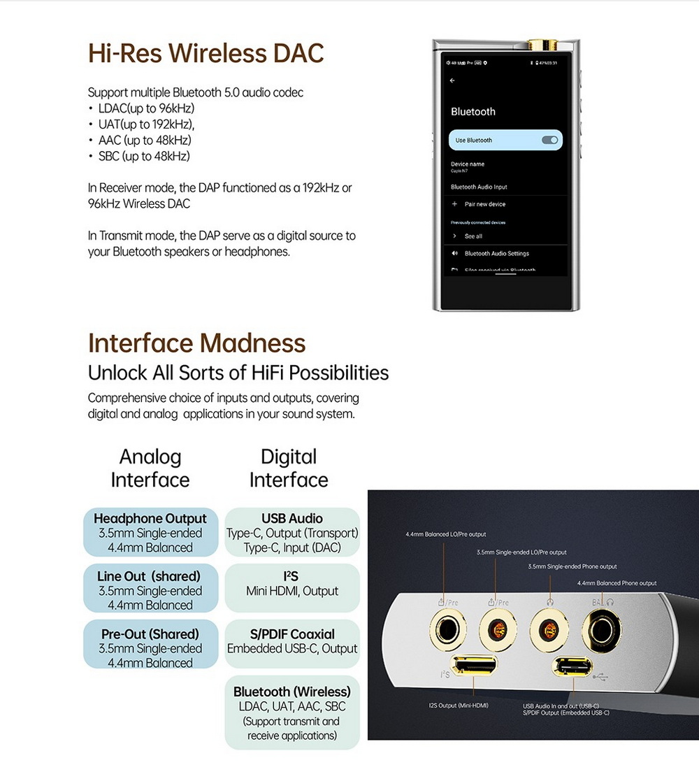 Cayin N7+ DAP เครื่องเล่นพกพา Android ระบบ DAC แบบ 1-Bit รองรับ MQA ประกันศูนย์ไทย